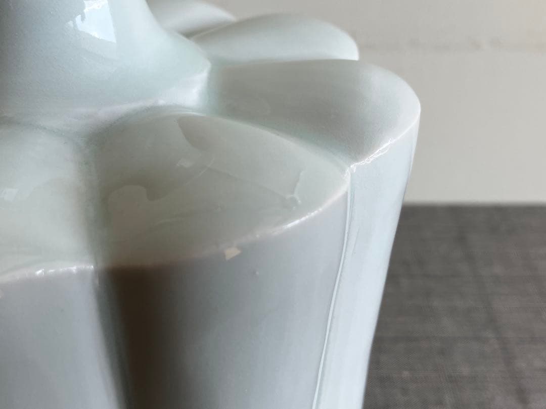 石飛勝久 古作 花瓶 白磁瓜型壺