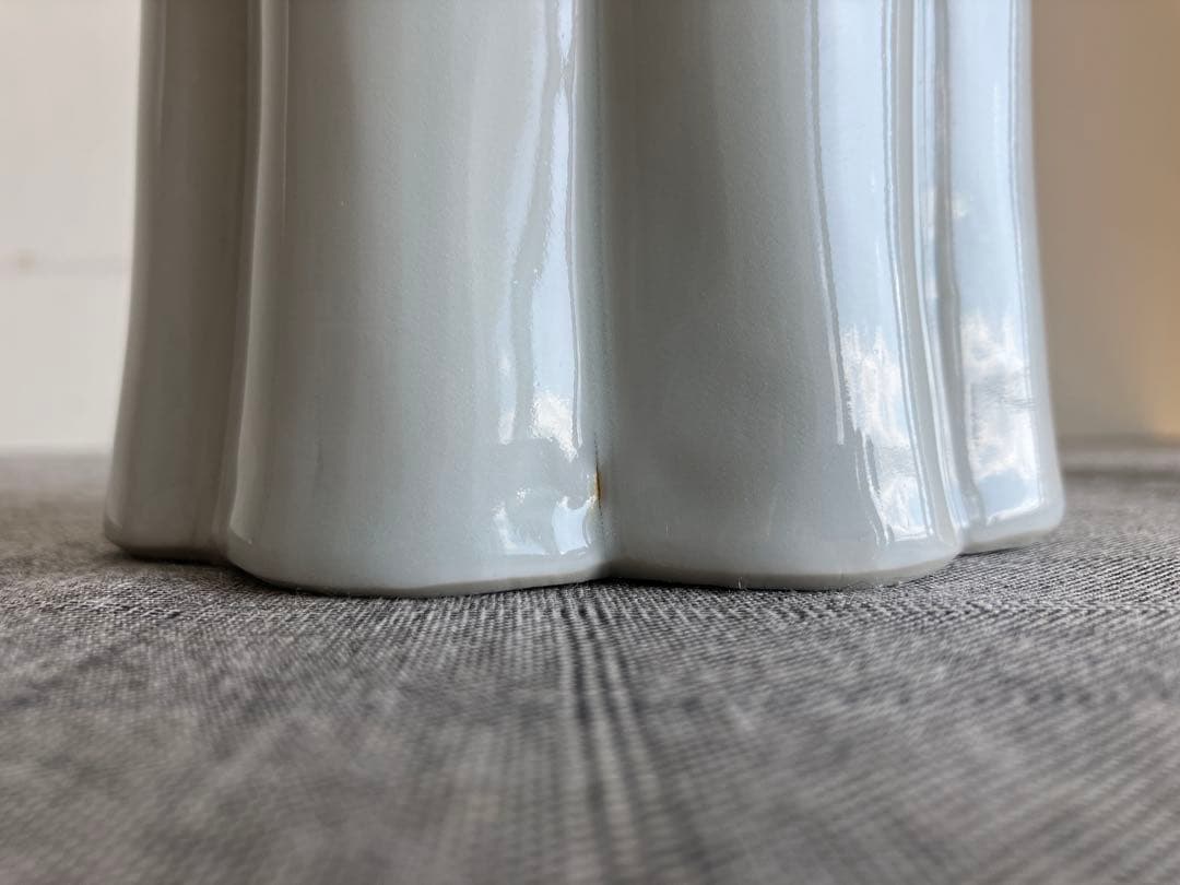 石飛勝久 古作 花瓶 白磁瓜型壺