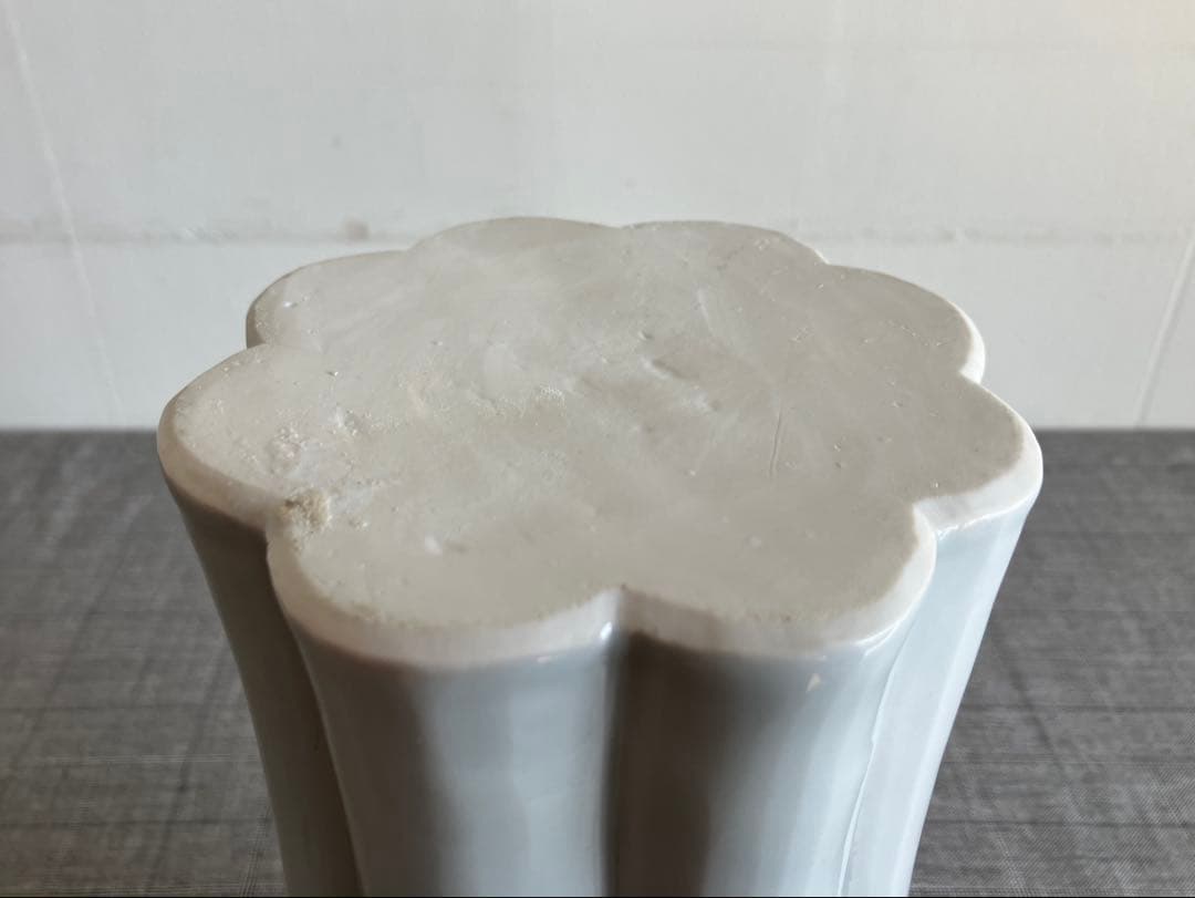 石飛勝久 古作 花瓶 白磁瓜型壺