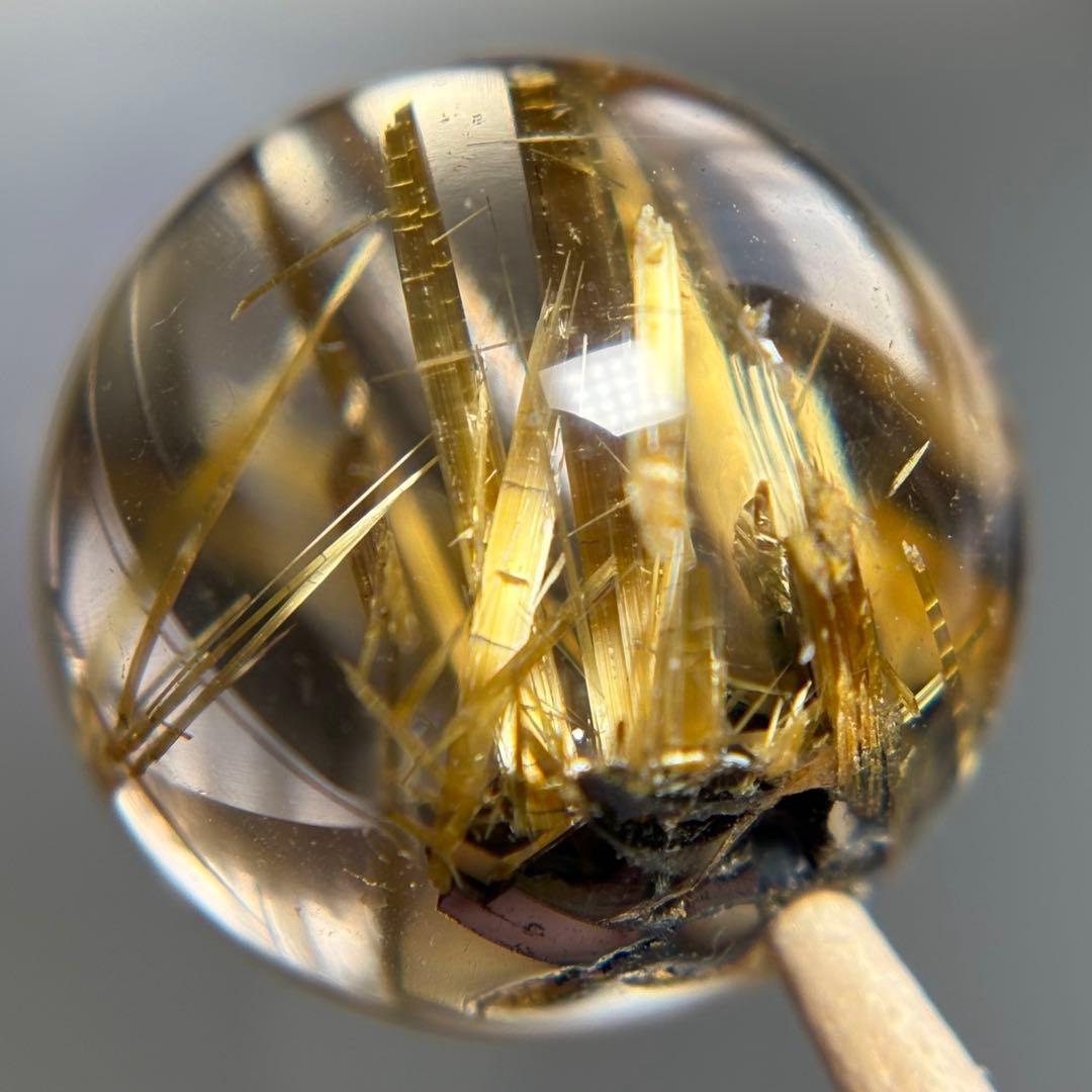 極上　ぷるギラ　タイチンルチルクォーツ　K914