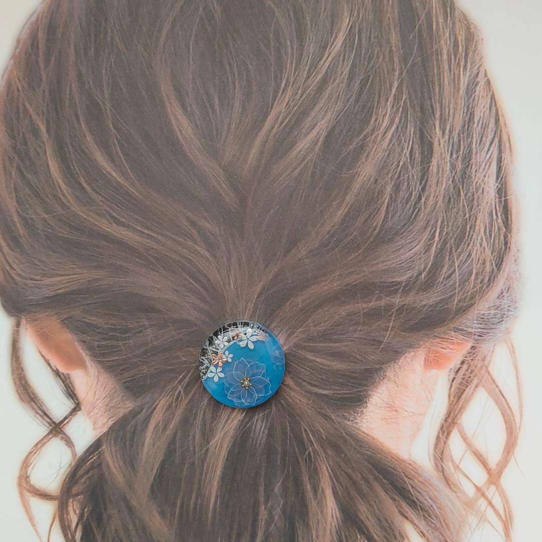 【1013】ハンドメイド　レジン　ヘアゴム　ポニーフック
