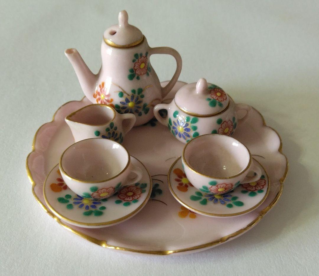 雄山　ミニチュア　ティーセット　箱&カード付き　九谷焼