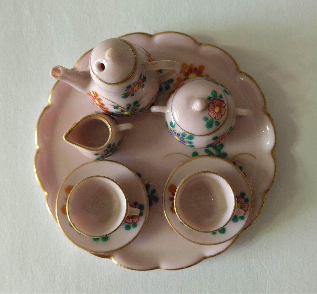 雄山　ミニチュア　ティーセット　箱&カード付き　九谷焼