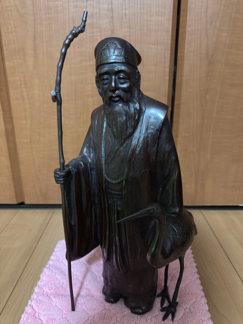 米治一 青銅製の寿老人像