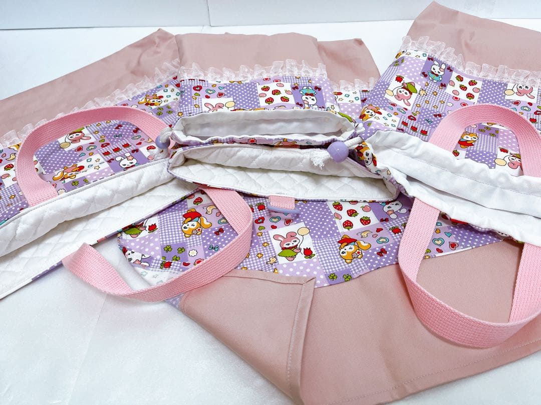 入園入学準備グッズ♡5点セット♡ハニーチューン✖️くすみピンク♡ラスト1セット