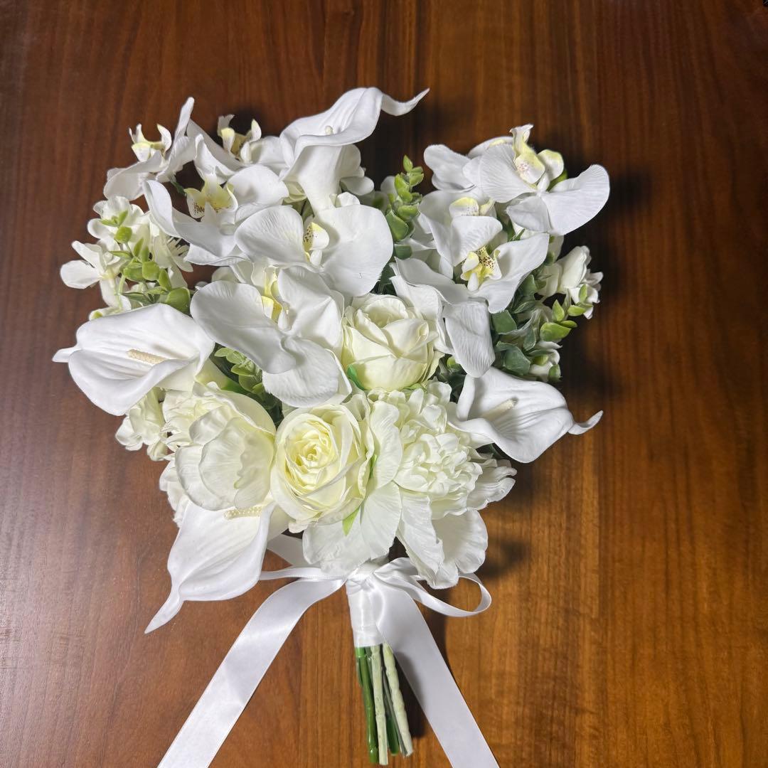 ブーケ　ブートニア　セット　アーティフィシャルフラワー 結婚式　ウェディング