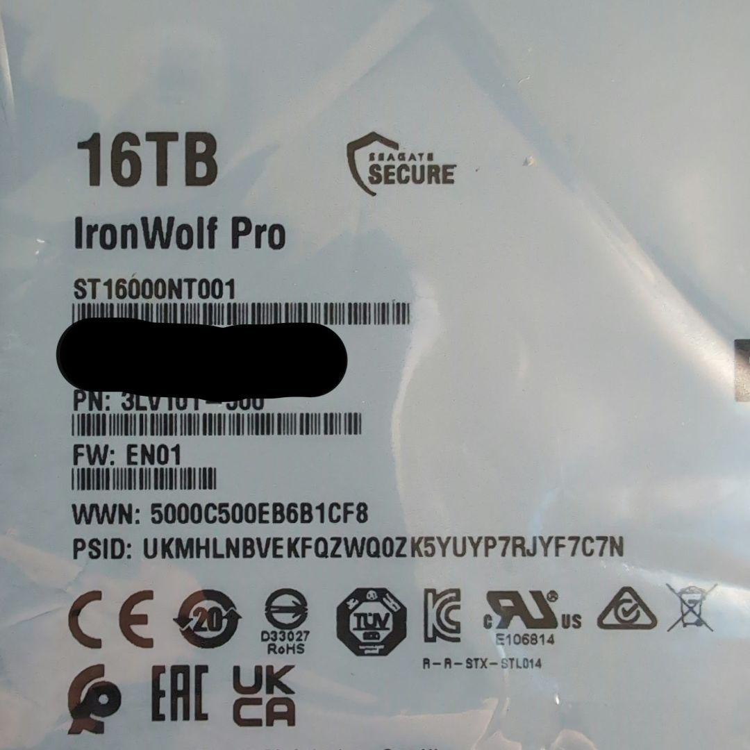内蔵型ハードディスクドライブ Seagate IronWolf Pro 16TB SATA HDD