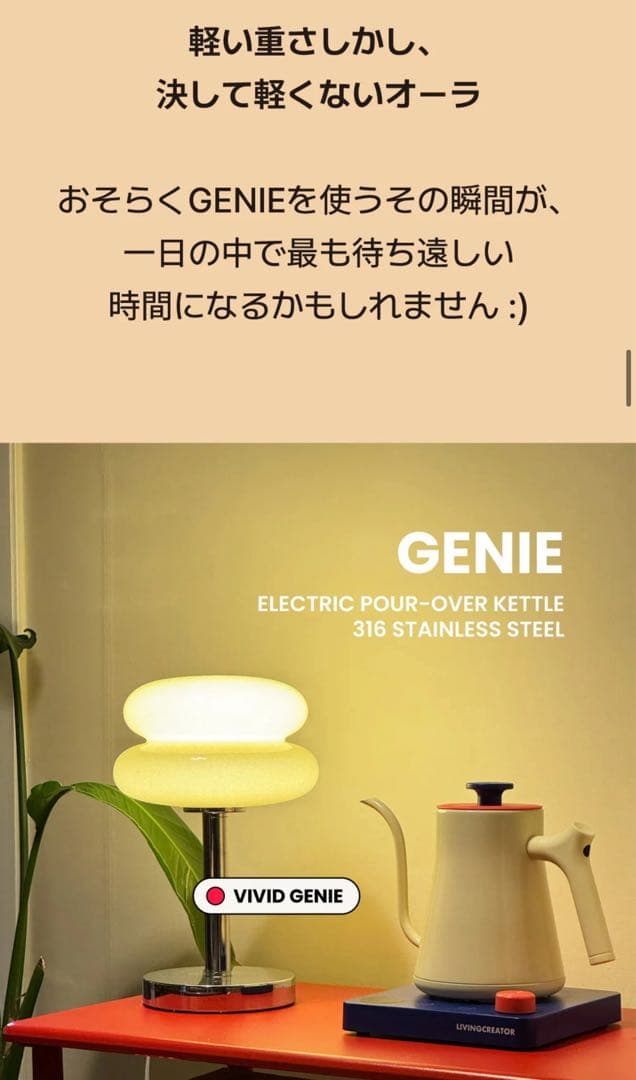 【美品】living creator ジニーケトル（1L）