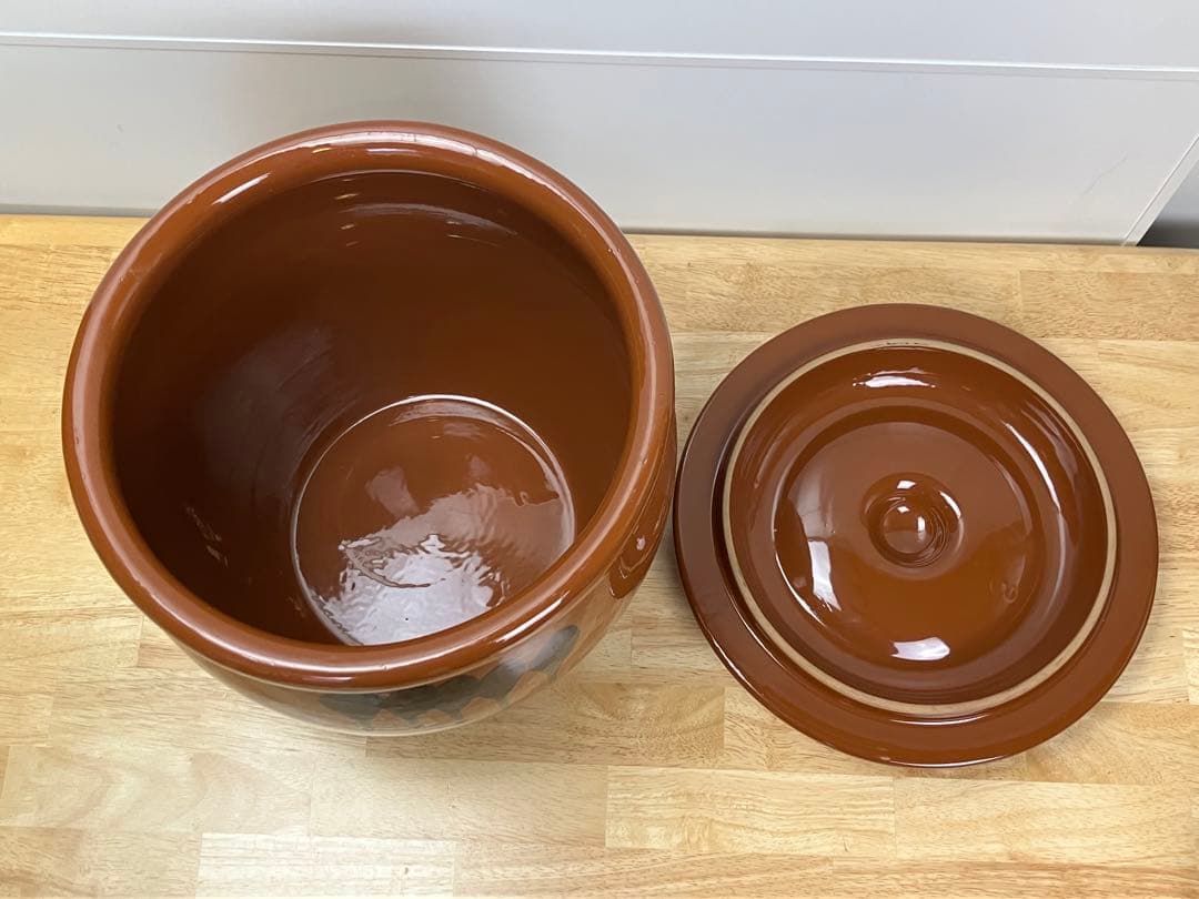 常滑焼 久松窯 丸壺 8号 蓋付き 飲食物容器 かめ