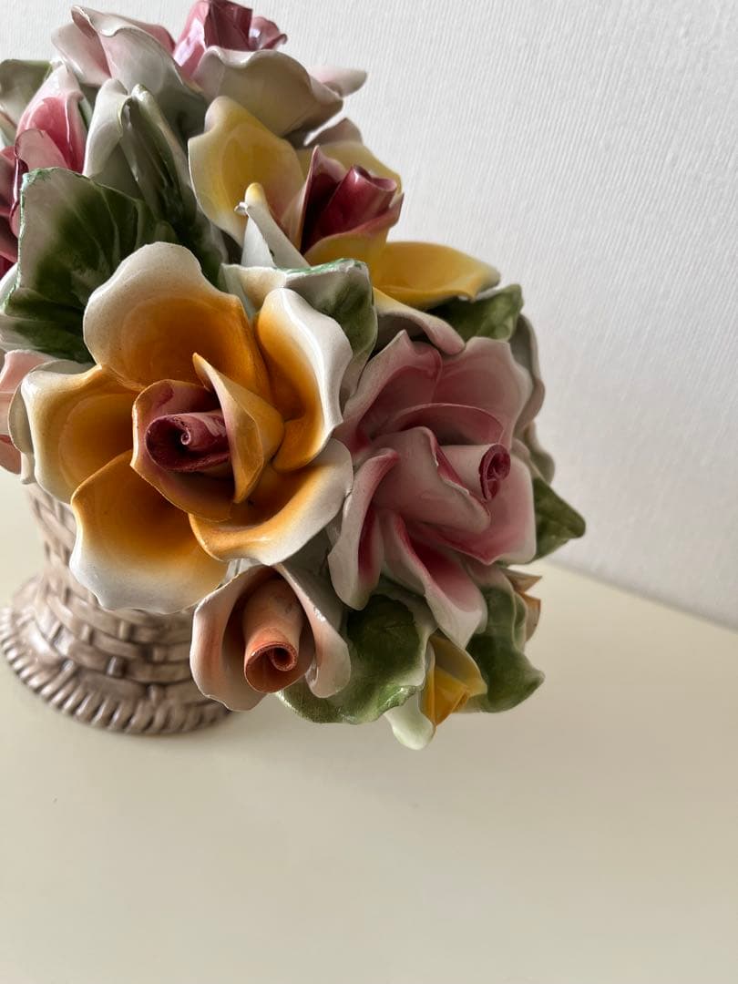 リーガルバッサーノ イタリア製 花籠 西洋陶器 アンティーク　陶花