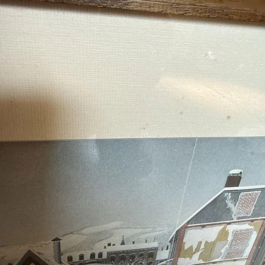 ヨルグミュラー 都市風景 雪景色 アートポスター 額入り 1963 ヴィンテージ