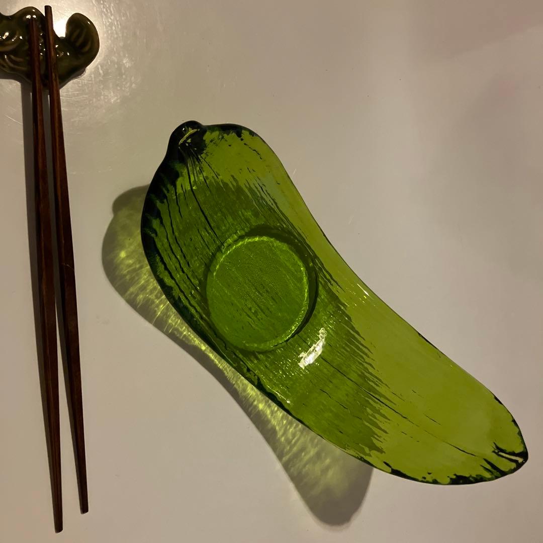 月型笹皿　ガラス皿　5脚