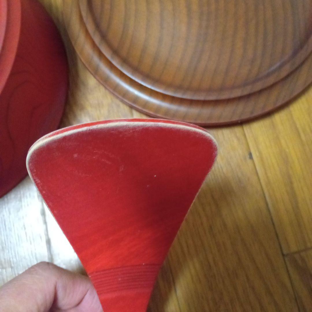 卯之松堂　木製 赤 朱色おひつ しゃもじセット 直径約20cm