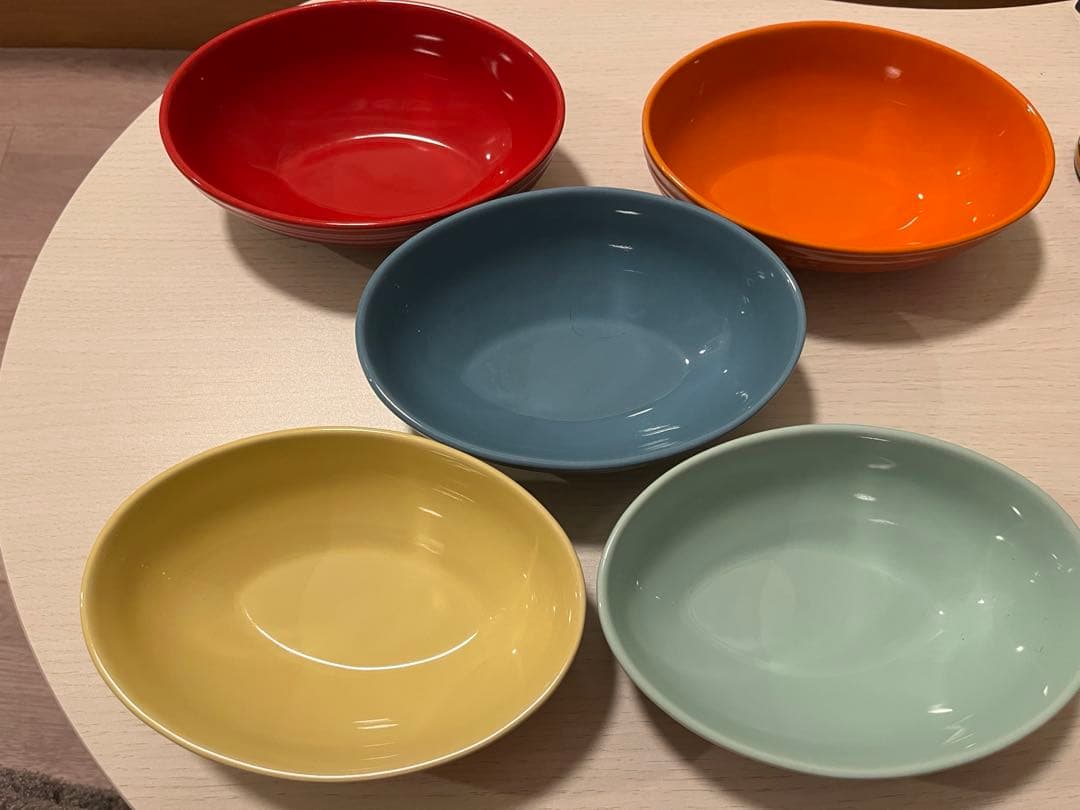 オーバル・サービング・ボール 17cm (5個入り) レインボー