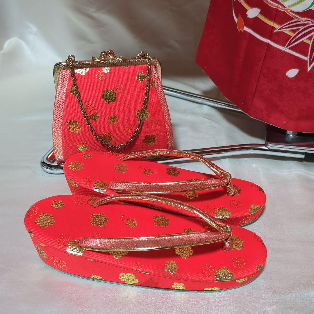 七五三　７歳用　ピンク着物コーディネート一式　簪セット付き　美品