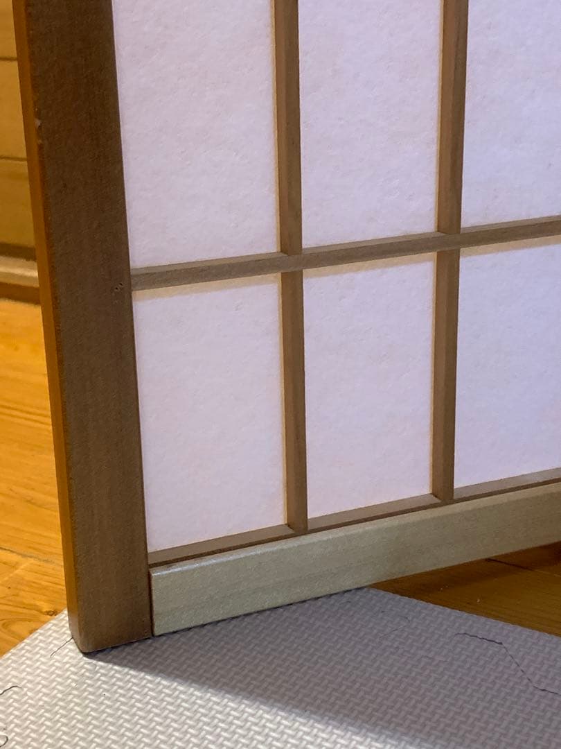 木製和紙パーテーション 三つ折り式 障子 和式 和風