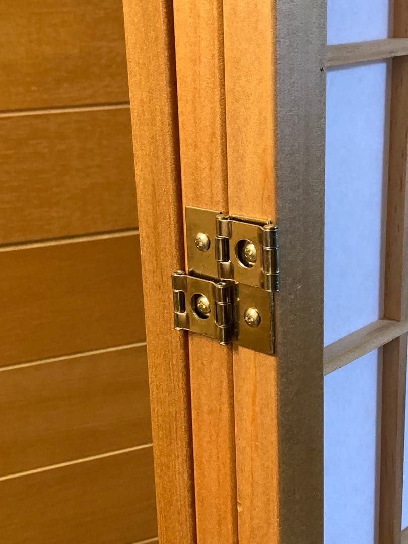 木製和紙パーテーション 三つ折り式 障子 和式 和風