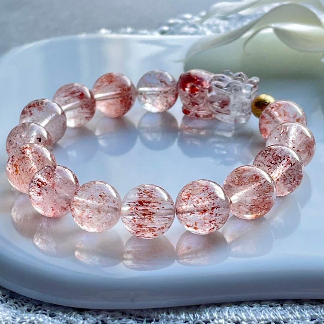 高品質✨レッドスーパーセブン貔貅ブレス