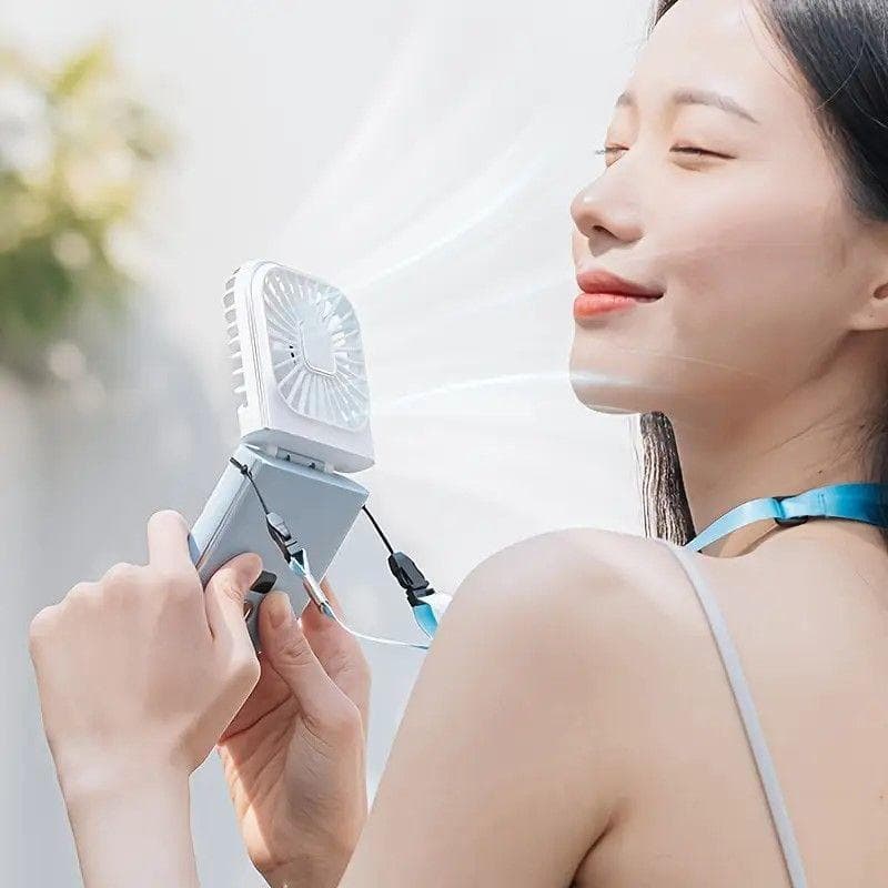 ■【 まとめて10個セット 】5WAY スマホ充電器付き ポータブルUSBファン