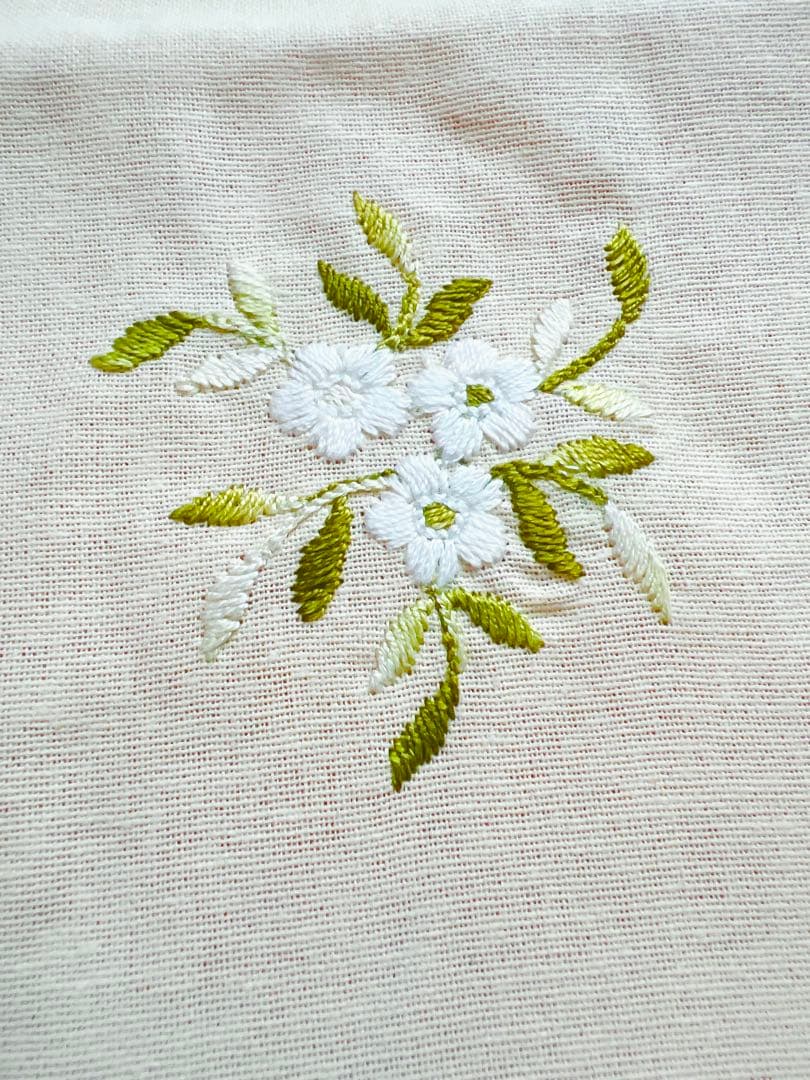 Fabris Giuliana イタリア製　円形テーブルクロス デイジー刺繍