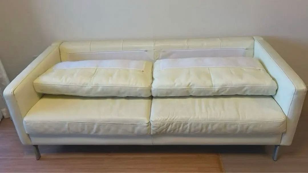 【限定価格】大塚家具　2人掛けワイドソファ　総革張り