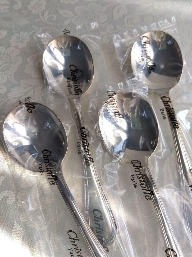 未開封　Christofle クリストフル　マルメゾン　コンソメスプーン4本