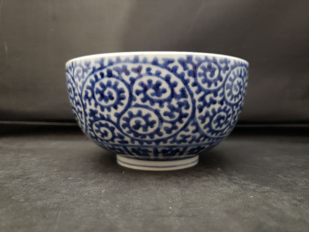 古伊万里　総蛸唐草　蓋付き茶碗　飯茶碗　骨董　アンティーク　時代物　難有