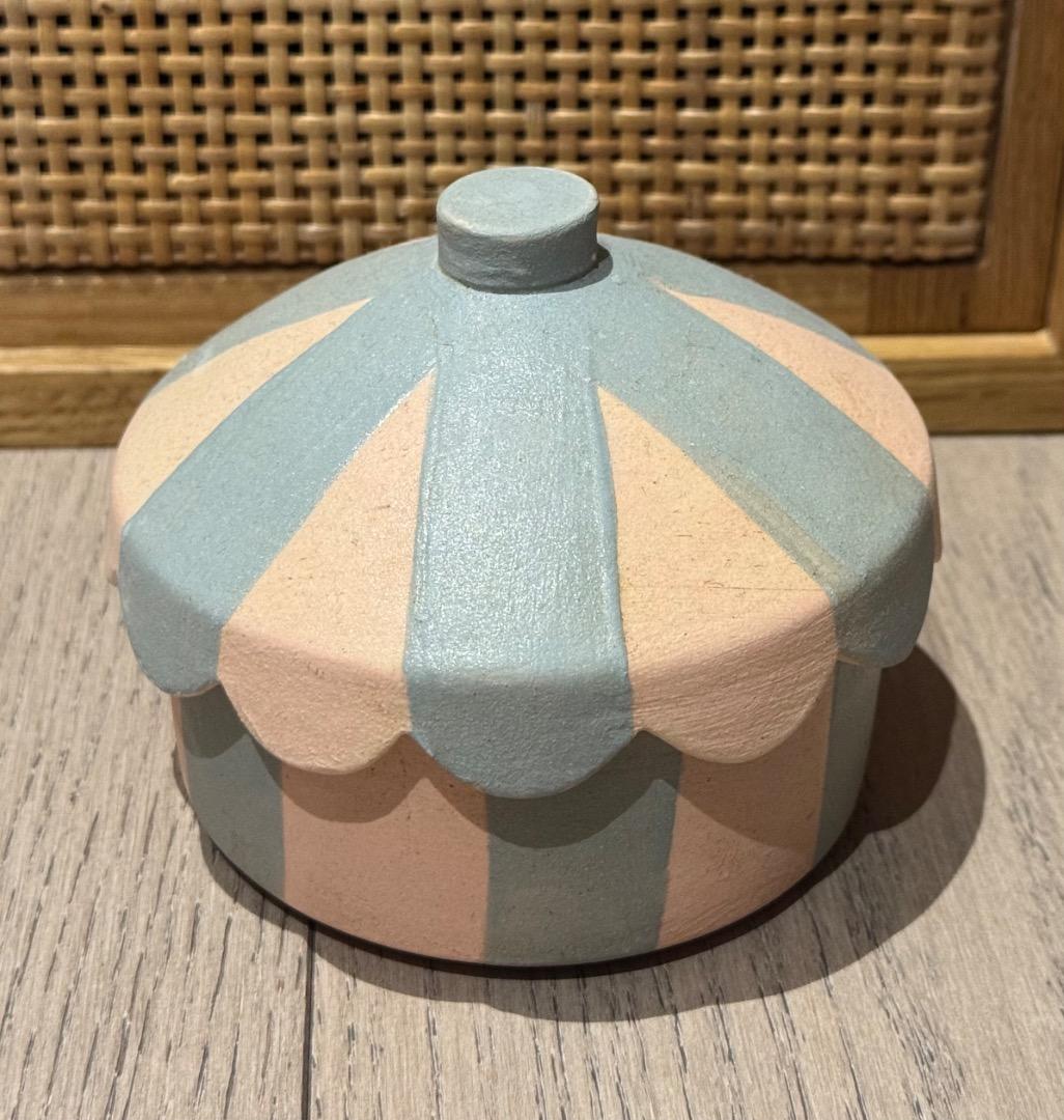 シマシマポタリ　小物入れ　やちむん