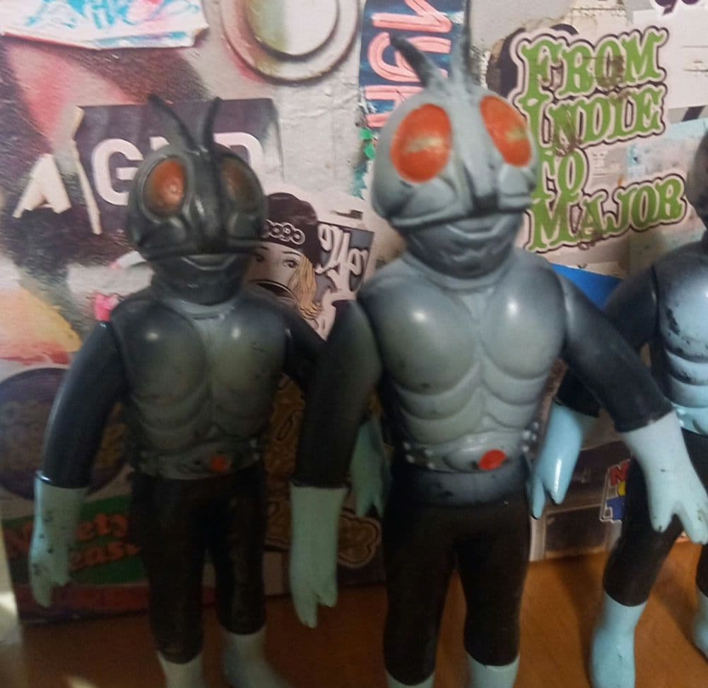 仮面ライダー ソフビ✨当時物✨３体セット✨ヴィンテージソフビ✨７０年代 ソフビ✨