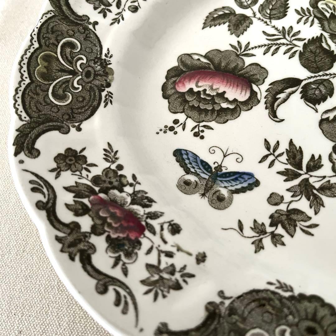 ☆M438 ○イギリス製　輪花型オーバル大皿【未使用】美しい