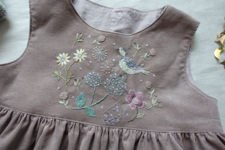 刺繍図案3 ミナペルホネン  ハンドメイド　チェックアンドストライプ