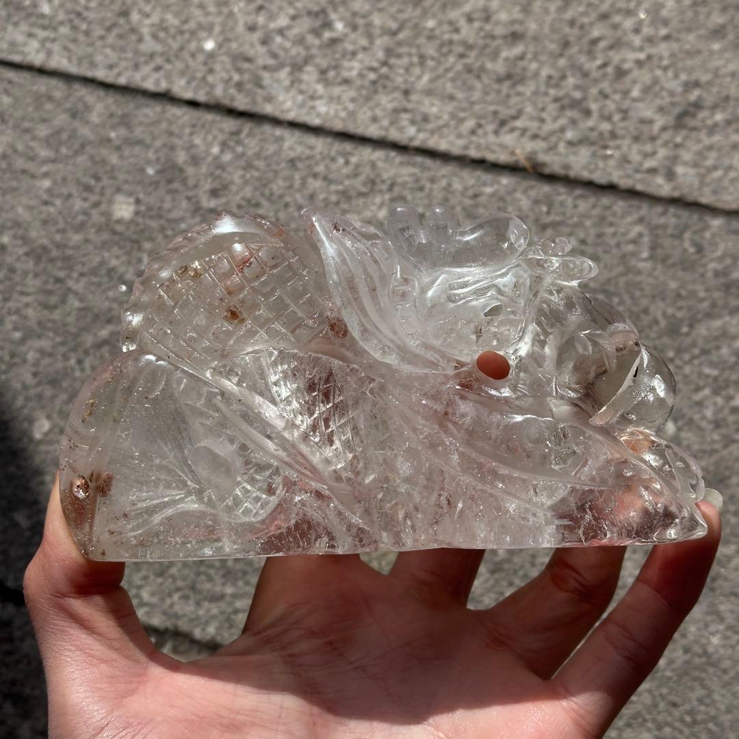 天然石ファイアクォーツ共生水晶の龍　ご購入前に在庫確認必要G.756