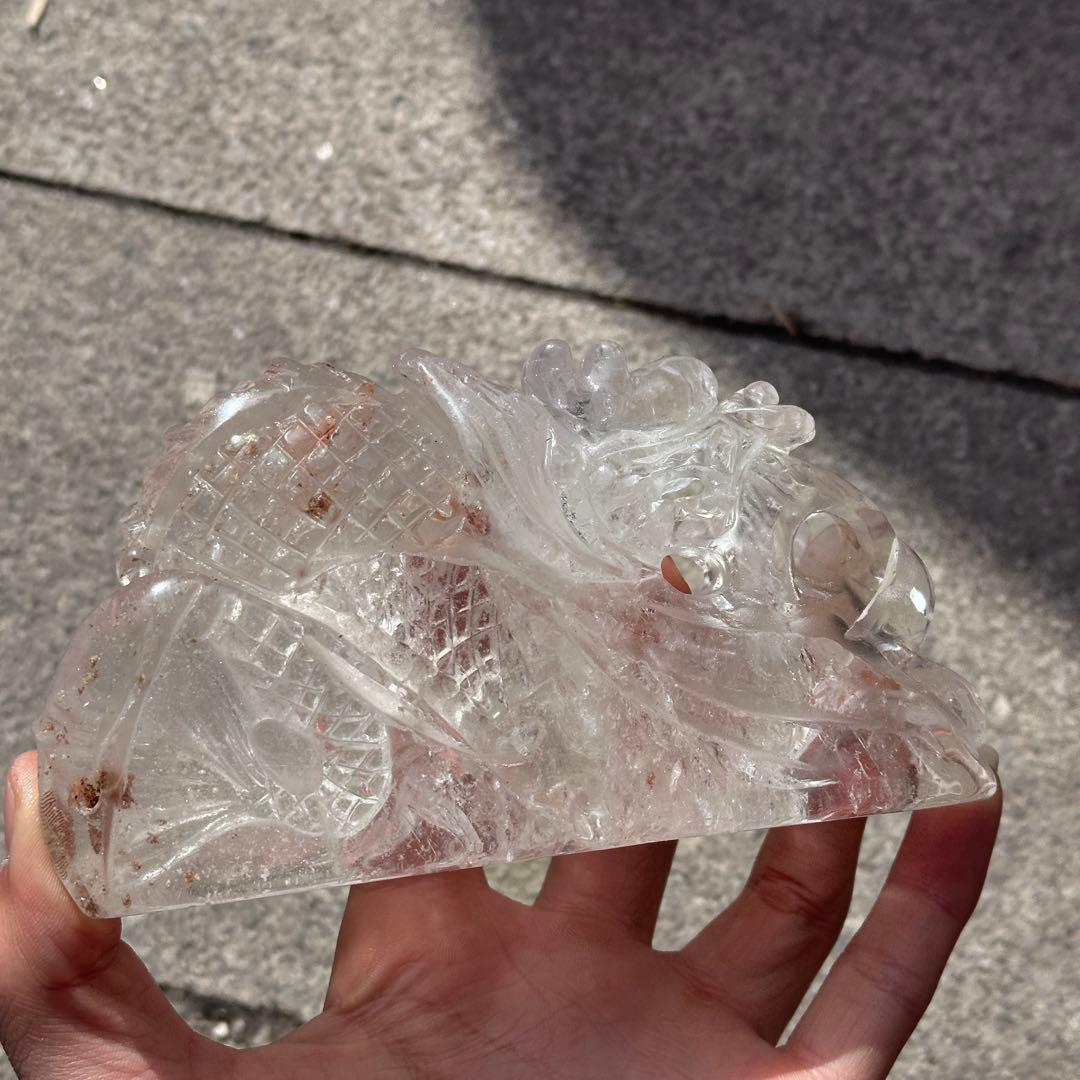 天然石ファイアクォーツ共生水晶の龍　ご購入前に在庫確認必要G.756