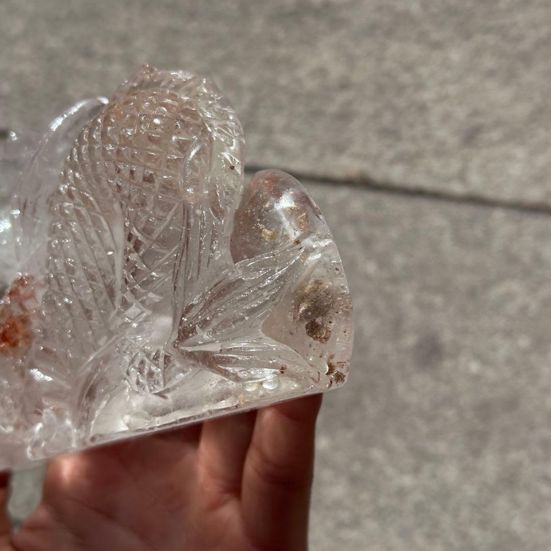 天然石ファイアクォーツ共生水晶の龍　ご購入前に在庫確認必要G.756