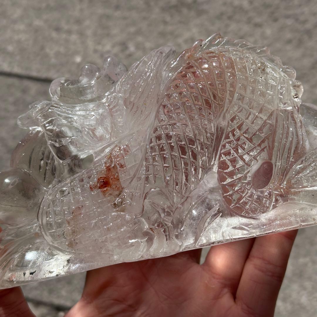 天然石ファイアクォーツ共生水晶の龍　ご購入前に在庫確認必要G.756