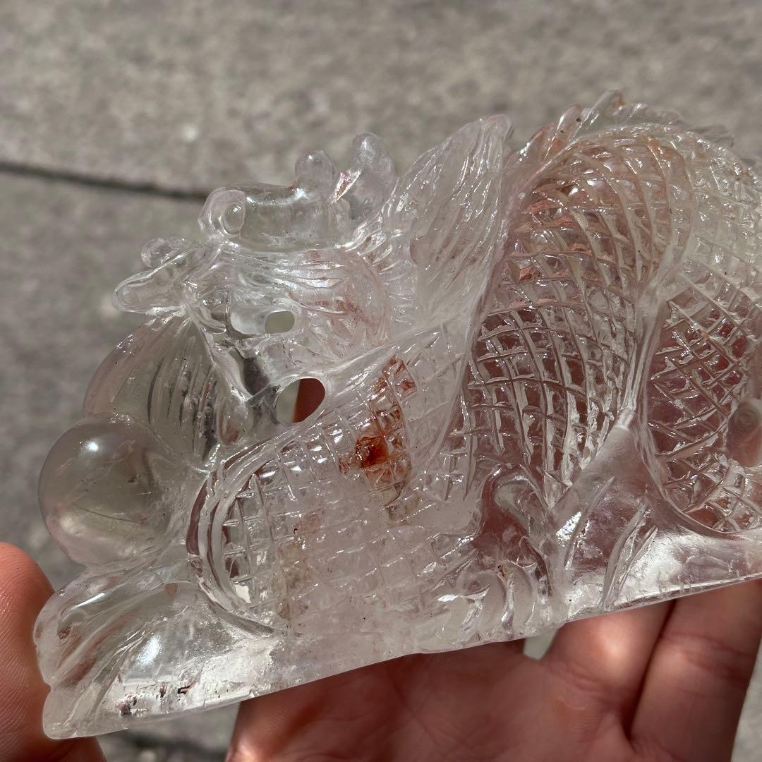 天然石ファイアクォーツ共生水晶の龍　ご購入前に在庫確認必要G.756