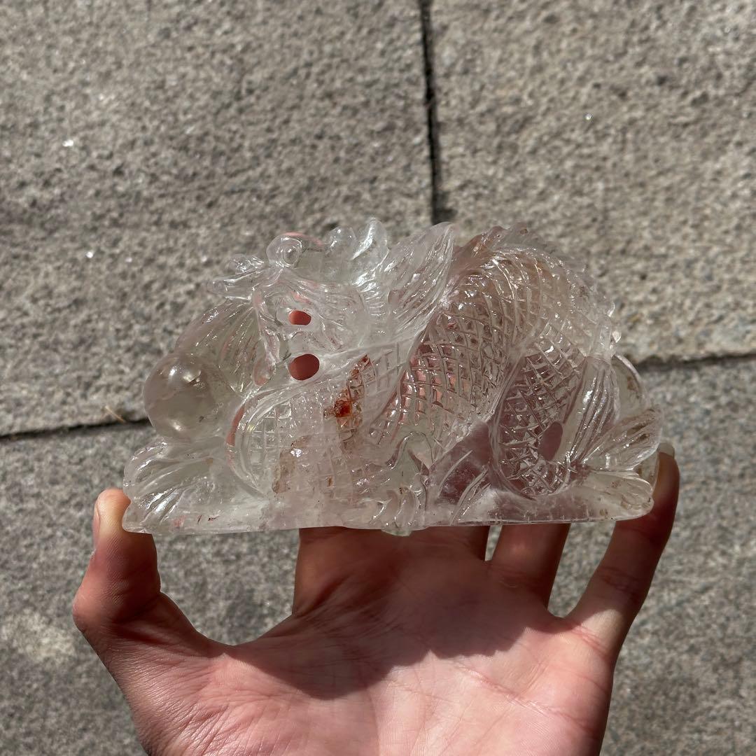 天然石ファイアクォーツ共生水晶の龍　ご購入前に在庫確認必要G.756