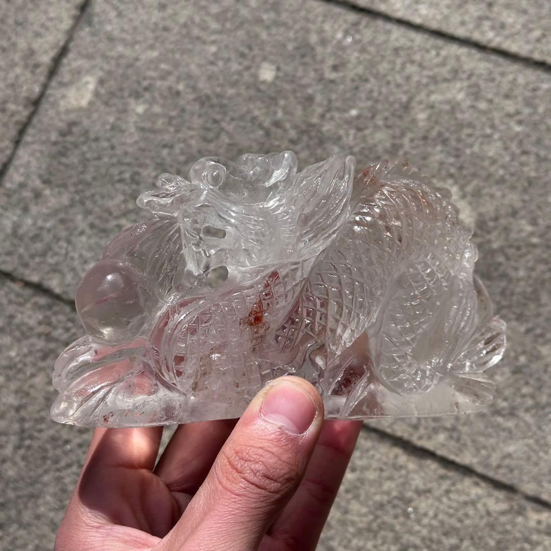 天然石ファイアクォーツ共生水晶の龍　ご購入前に在庫確認必要G.756