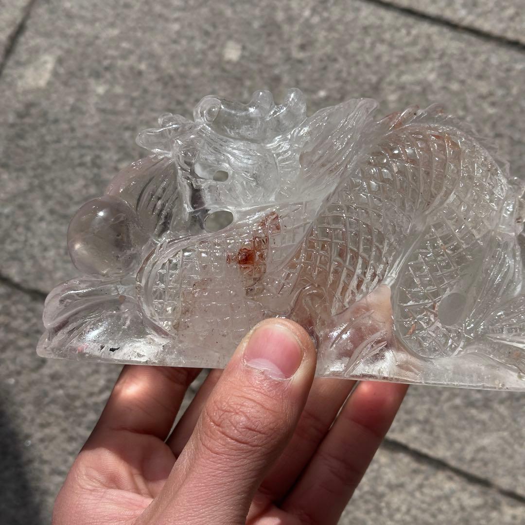 天然石ファイアクォーツ共生水晶の龍　ご購入前に在庫確認必要G.756