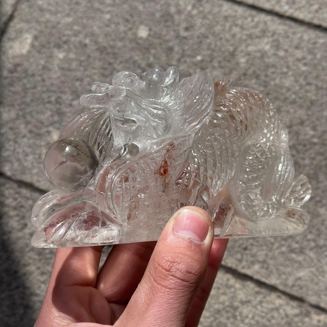 天然石ファイアクォーツ共生水晶の龍　ご購入前に在庫確認必要G.756