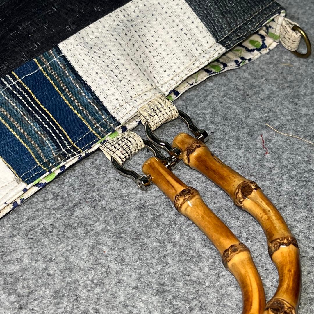 Dカン付/大きめ麻手提げbag⑩一点物♡鞄♡手提げ袋♡現品限り♡オリジナル