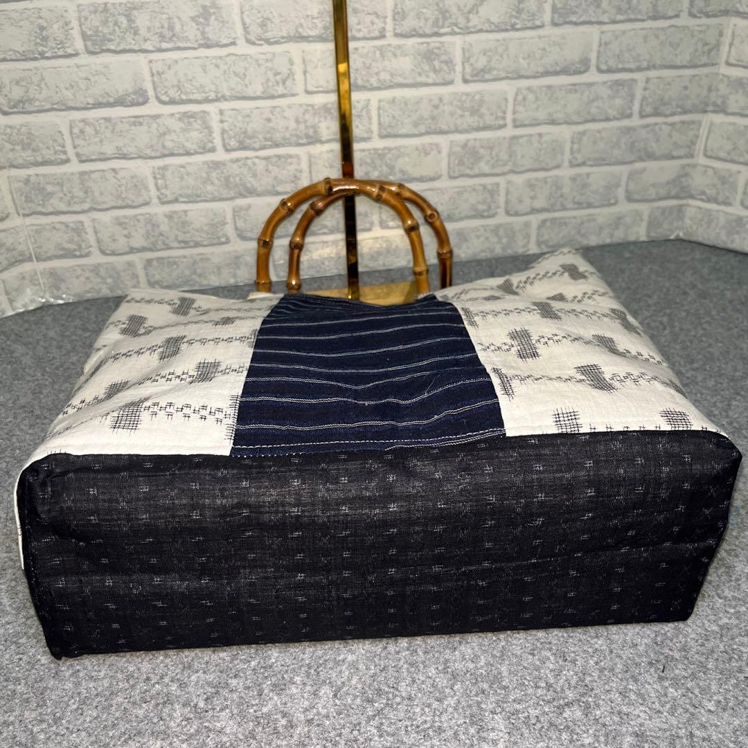 Dカン付/大きめ麻手提げbag⑩一点物♡鞄♡手提げ袋♡現品限り♡オリジナル