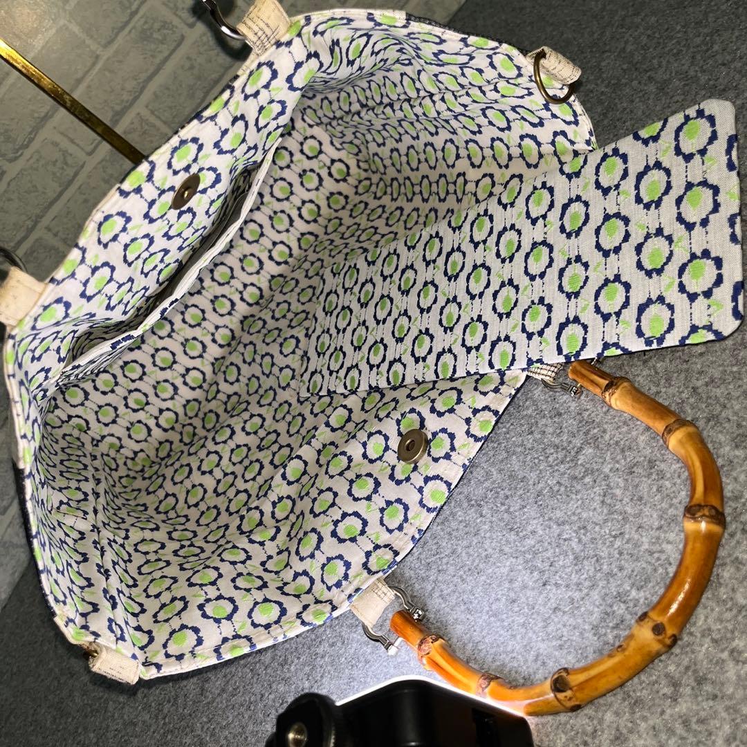 Dカン付/大きめ麻手提げbag⑩一点物♡鞄♡手提げ袋♡現品限り♡オリジナル