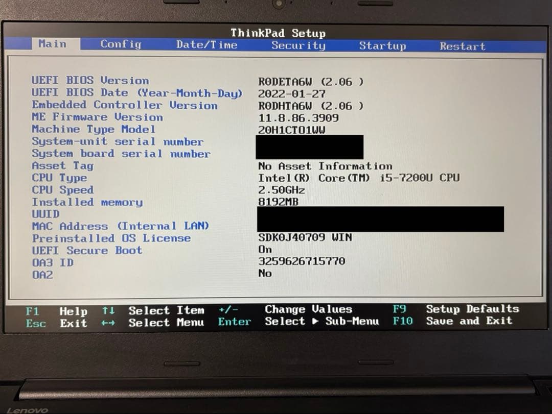 Windowsノート本体 ThinkPad E470 (i5/12/128/FHD/Win+Linux)