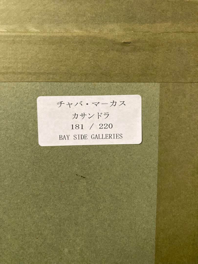 版画 シルクスクリーン 一部手彩色 人物画　チャバ・マーカス 「カサンドラ」挿箱