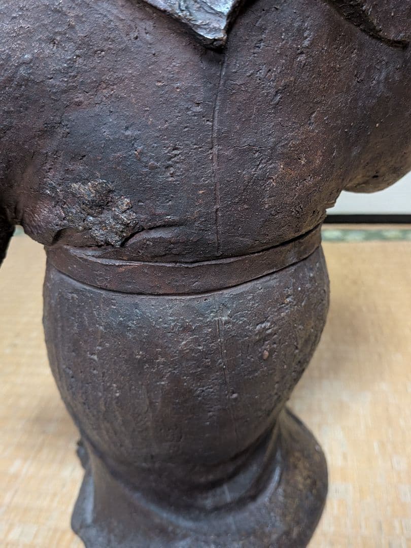 明治～昭和初期 一木作 備前焼 踊る娘像 扇子 陶像 百姓 農家 舞妓 舞姫