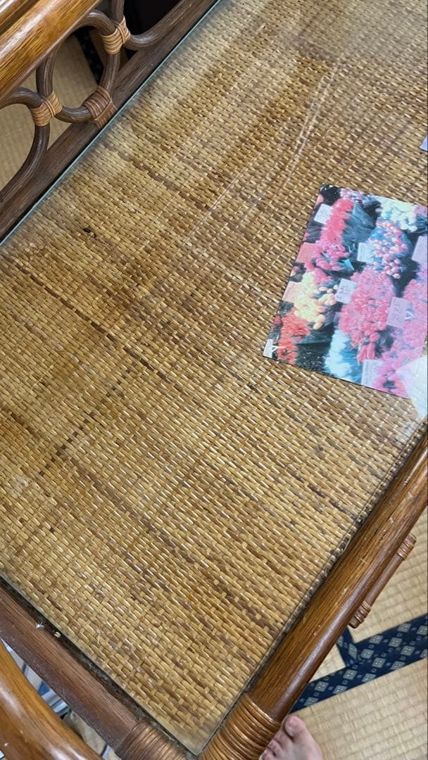 ヴィンテージラタン鏡面ドレッサー　レトロunico