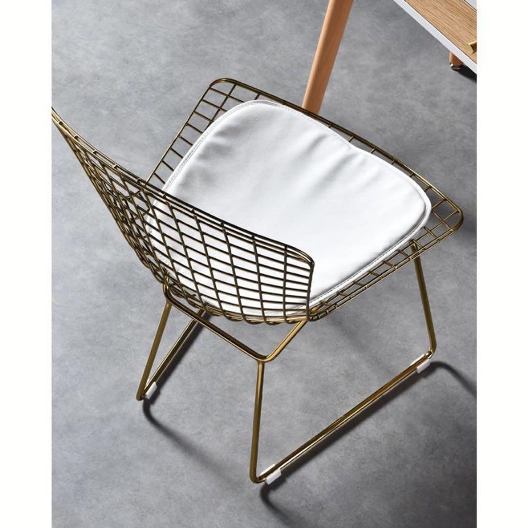 ハリー・ベルトイア　リブロダクト　ダイニングチェア ゴールド　モダン　1脚