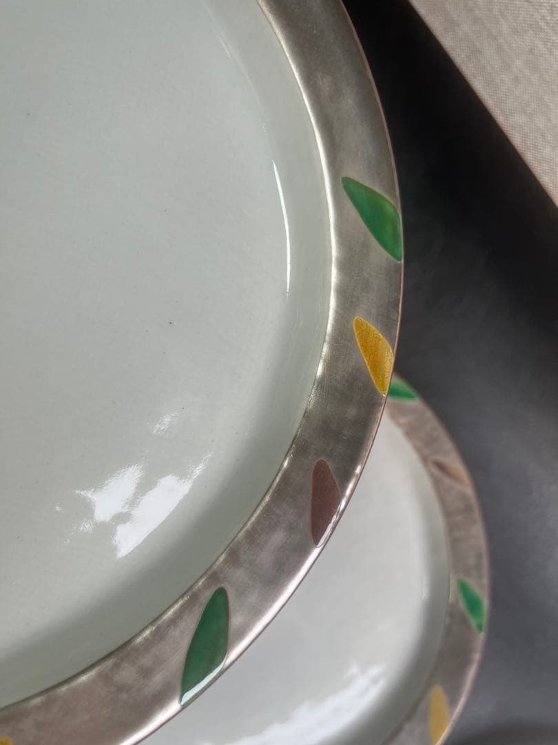 蔵珍窯　純銀　大皿　プレート　３枚　いぶし銀