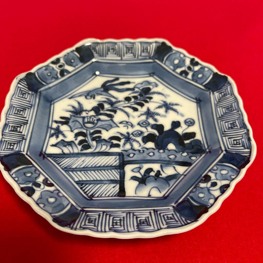 伊万里染付八角皿　2枚